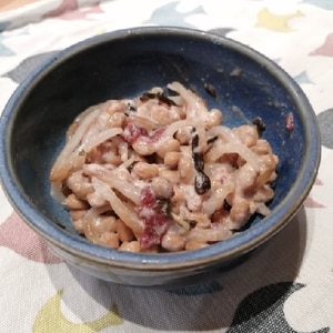 納豆の食べ方-梅昆布♪